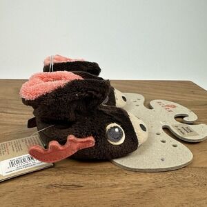 New NWT Baby Girls Acorn Easy‎ Critter Bootie Moose Brown Slippers Size 0 - 6 M